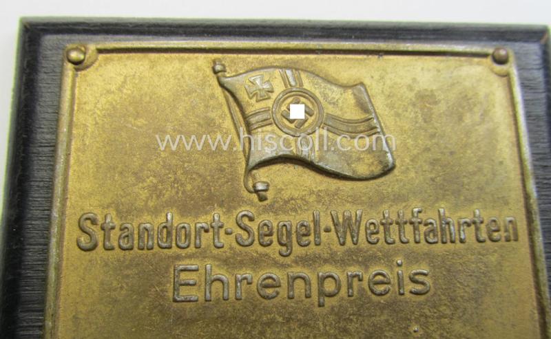 WH (Kriegsmarine) related commemorative-plaque (ie. 'Erinnerungs- o. nichttragbare Plakette') entitled: 'Standort-Segel-Wettfahrten - Ehrenpreis'