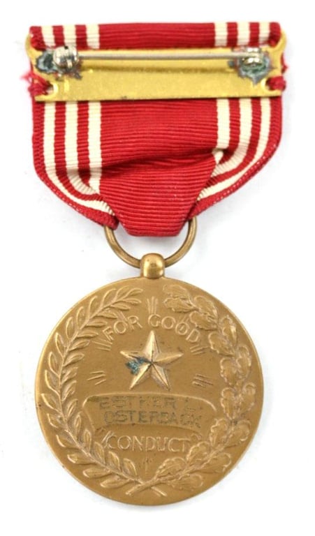 US WAC WW2 Named Good Conduct Medal