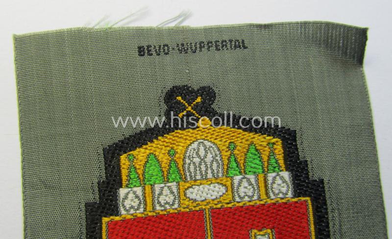 Attractive - and scarcely encountered! - German-produced, 'BeVo'-type armshield showing the coat of arms of Hungary (being a piece that was intended for a volunteer who served within the: 'Deutsche Wehrmacht')