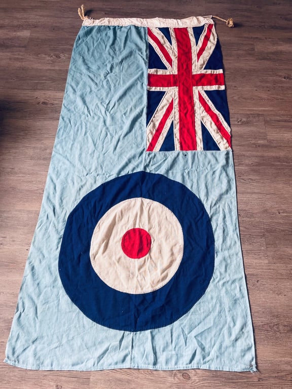AUTHENTIC PANEL STICHED BRITISH WARTIME WW2 RAF STATION FLAG.