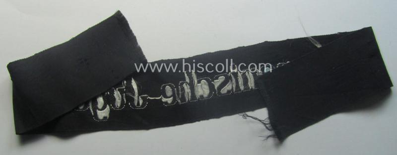 Superb - and truly unusually ie. rarely encountered! - (amongst others) Dutch volunteer-related cuff-title (ie. 'Ärmelstreifen') as was intended for members within the: 'Germanische Jugend'