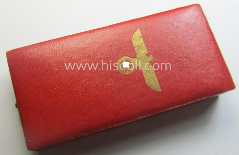 WH Austrian-occupation- (ie. 'Anschluss'-) medal: '13. März 1938' being a very attractive (and minimally tarnished) example that comes stored in its bright-red-coloured- and/or nicely maker-marked etui as issued