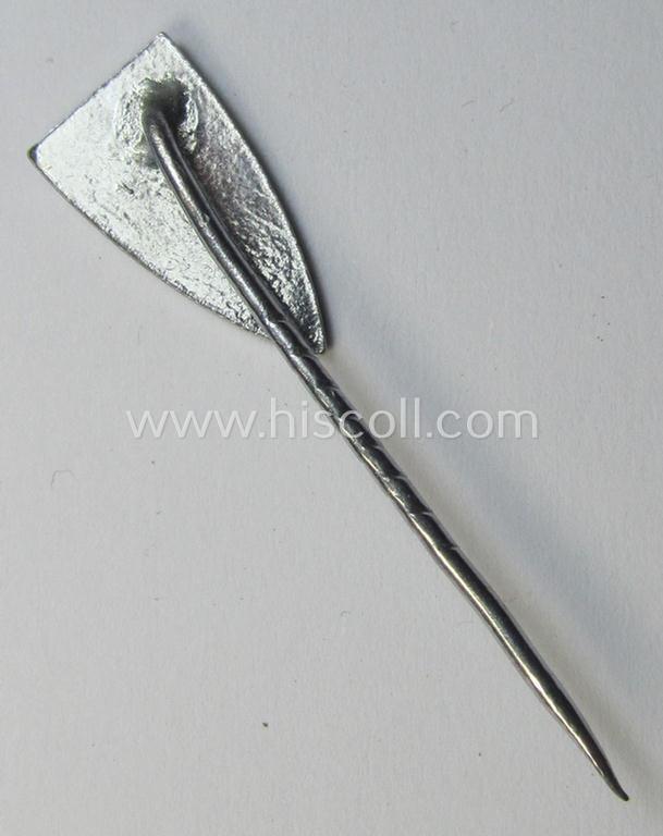 Neat, multi-coloured enamelled membership-lapel-pin (ie. 'Mitgliedsabzeichen') as intended for members serving within the: 'Sudetendeutschen Partei' (being a nicely preserved and/or typical non-maker-marked example that comes as recently found)