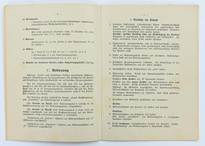German WH 'Feldfunkfprecher' B&C Manual