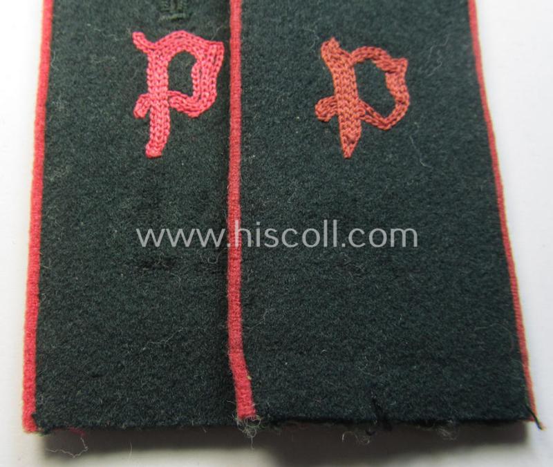 Superb - and matching! - pair of early- (ie. pre-) war-period WH (Heeres) 'M36'- (ie. 'M40'-) pattern (rounded-style) 'cyphered', EM-type shoulderstraps as was intended for a: 'Soldat u. Mitglied eines Panzer-Jäger-Rgts. o. Abtlgs.'