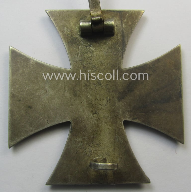 Early-period, 'Eisernes Kreuz 1. Klasse' (ie. Iron Cross 1st class) being an early-pattern (and non-maker-marked) example by the: 'Wilh. Deumer'-company that comes as issued and recently found