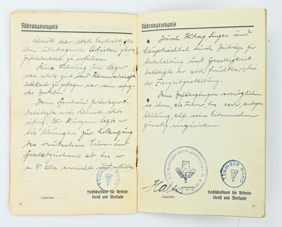German RAD Pflichtenheft 1933 Memberpass