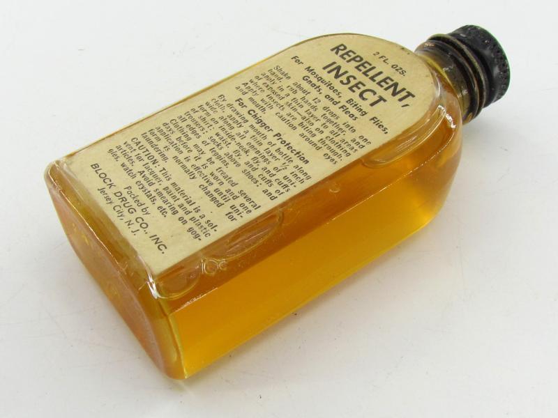 US WWII Glass Bottle of Insect Repellent