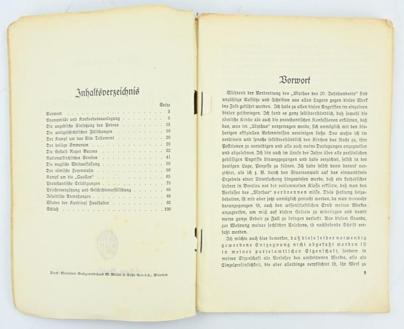German Book Alfred Rosenberg 'An die Dunkelmanner Unsere Zeit'