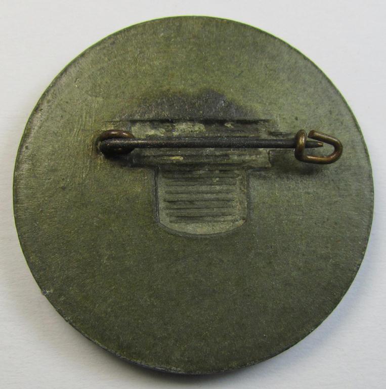 Superb, commemorative and greyish-silver-coloured, 'DJ'- (ie. 'Deutsches Jungvolk'-) related 'award' being a non-maker marked example, depicting an eagle-device and 'DJ'-rune surrounded by the text: 'Erweiterte Kinderlandverschickung'