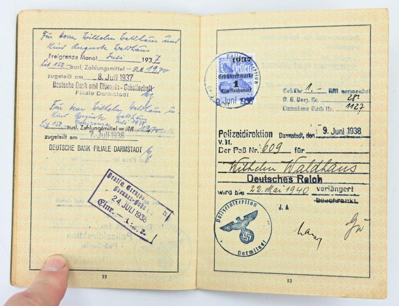 German Third Reich Travelcard 'Wilhelm Walthaus'