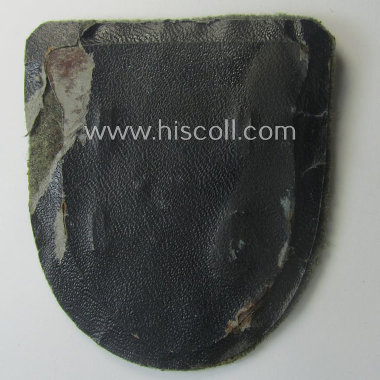 Stunning - and actually scarcely encountered! - WH (Heeres ie. Waffen-SS) 'Kuban'-campaign-shield (as was I deem produced by the maker: 'Karl Würster') and that comes mounted onto its original field-grey-coloured- and/or woolen-based 'backing'