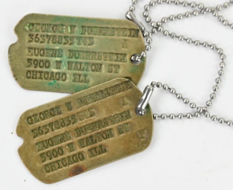 US WW2 Dog-tag set of ''George W. Duerrstein''