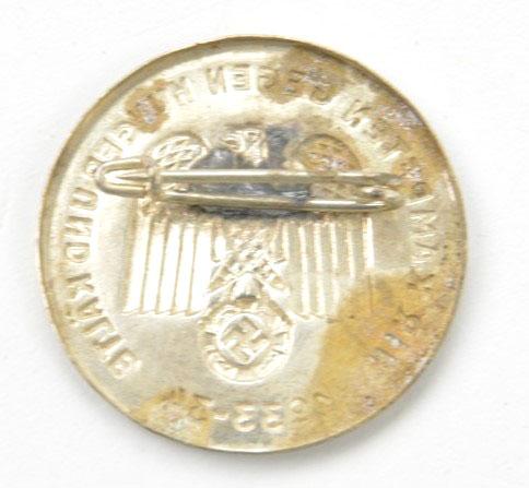 German WHW Badge 'Wir Kämpften gegen Hunger und Kälte 1933-34'