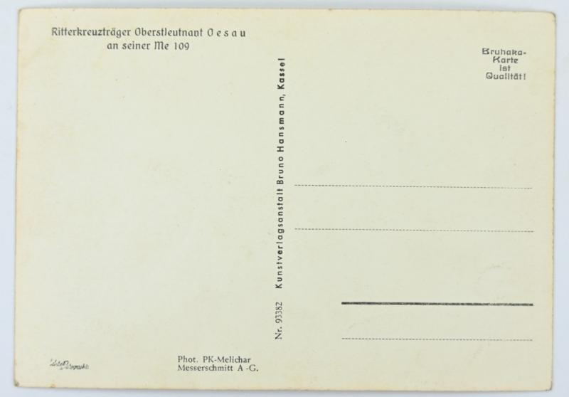 German LW Postcard 'Major Oesau'