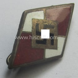 HJ (ie. 'Hitlerjugend') enamelled lapel-pin (ie.: 'Raute') being...