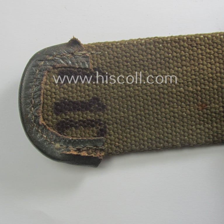 Superb, hardly used and/or early-war-period, WH (Heeres ie. LW etc.) 'tropical-issued'- and entirely 'web-based' belt (ie. 'Koppelriemen') being a maker-marked, '1942'-dated and/or 110 cms.-sized example