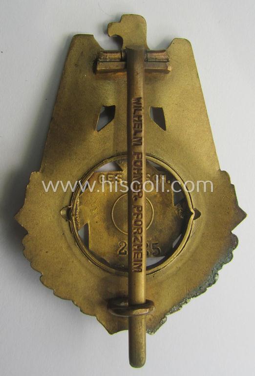 'Technische Nothilfe' (ie. 'TeNo') so-called: 'Ehrenzeichen mit Jahreszahl 1923') being a neat maker- (ie. 'Wilh. Fühner'-) marked and serial-numbered example that comes stored in its accompanying etui-inlay