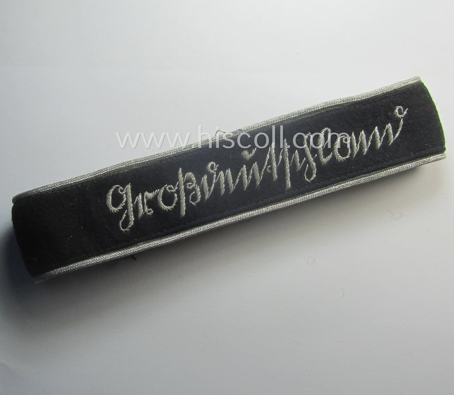 Minimally used- and/or carefully tunic-removed, WH (Heeres) 'Ärmelstreifen für Offiziere' entitled: 'Grossdeutschland'
