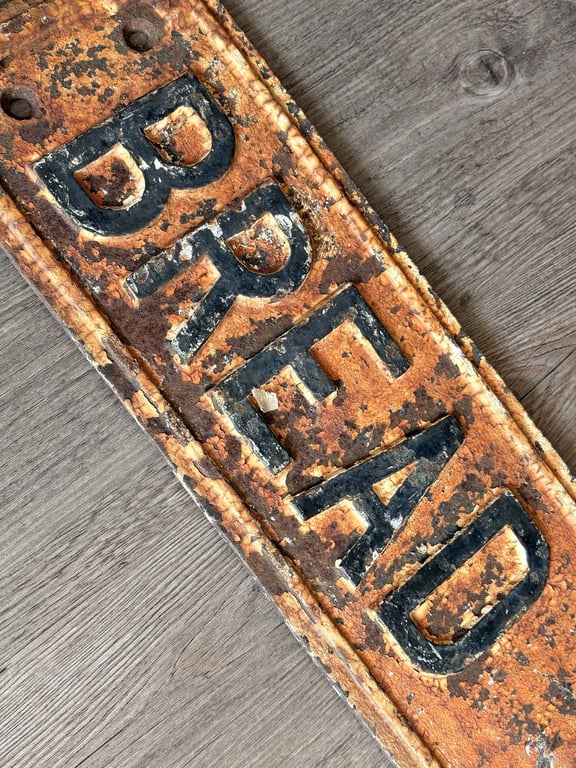 Fabulous Rare Original English Cast Iron City of London Street Sign Bread Street.