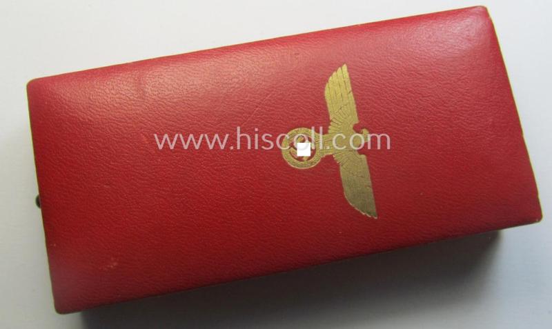 WH Austrian-occupation- (ie. 'Anschluss'-) medal: '13. März 1938' being a very attractive (albeit somewhat tarnished) example that comes stored in its bright-red-coloured- and/or typical non-maker-marked etui as issued