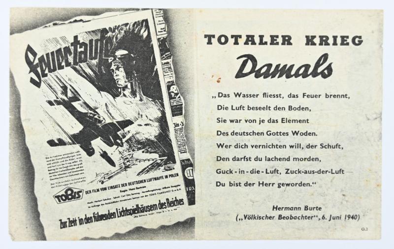 Allied WW2 Droppingsflyer 'Totale Krieg Heute'