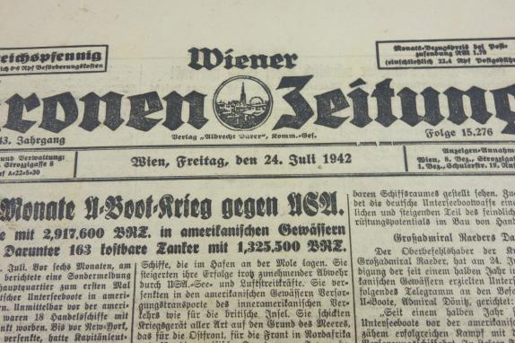 German Illustrierte Kronen Zeitung 24 July 1942