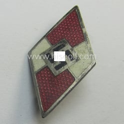HJ (ie. 'Hitlerjugend') enamelled lapel-pin (ie.: 'Raute') with...