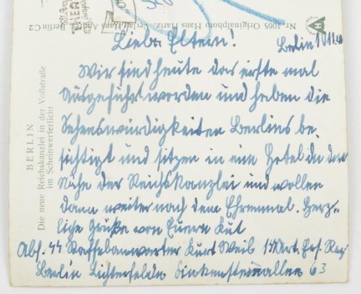 Waffen-SS Postcard Reichskanzlei