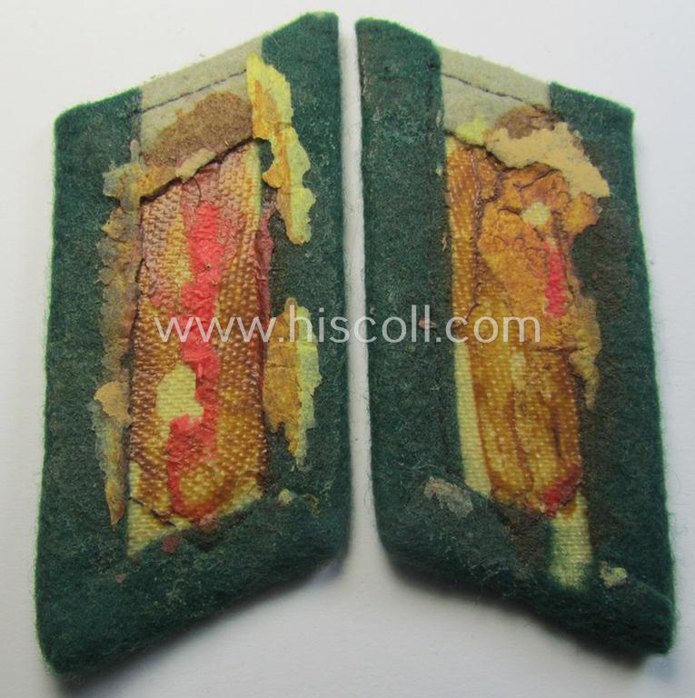 Attractive - just moderately used and/or fully matching! - pair of machine-embroidered, WH (Heeres) officers'-type collar-tabs (ie. 'Kragenspiegel') as was intended for an: 'Offizier und Beamter a.K. des mitteler Dienstes'