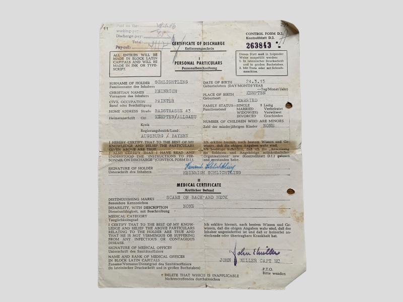 German WWII Award/Document