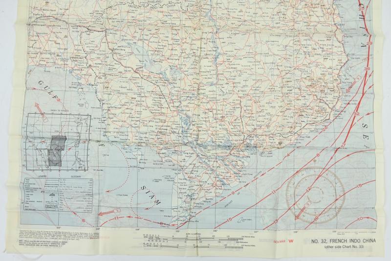 USAAF WW2 Escape Map 'French Indo China'