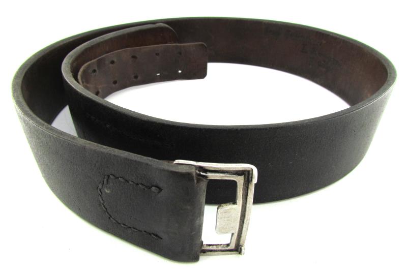 German Leather equipment belt with rare catch ( Police )