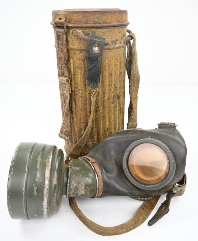 German WH M31 Tropical Camo Gasmask Set