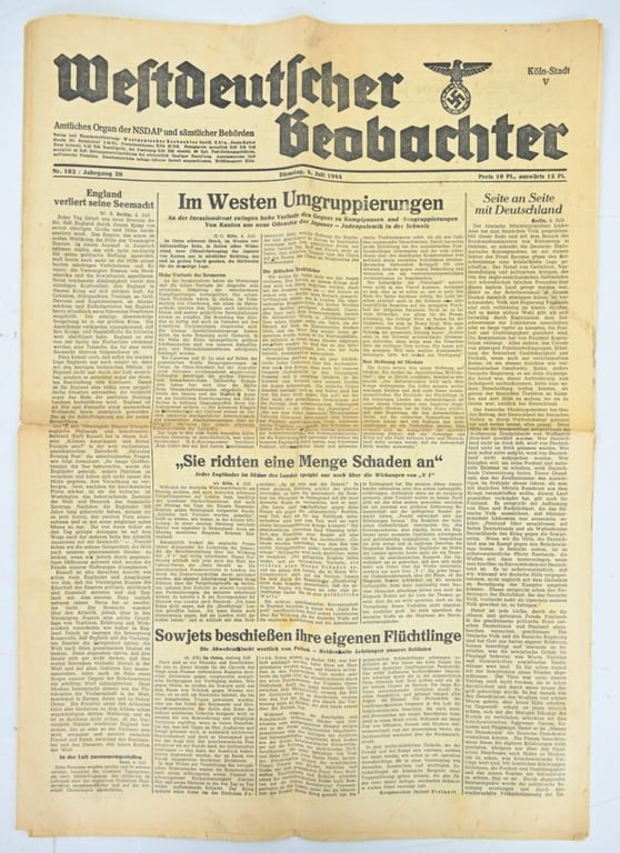 German Newspaper "Westdeutsche Beobachter" 4 July 1944