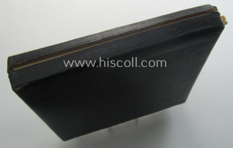 Regrettably damaged, earthenware (ie. 'Allach'-produced!): 'SS-Siegerplakette' as was issued during the: 'Sommer Sonnenwendwettkämpfen der SS' held in 1939 and that comes stored in its period, carton-based box as issued