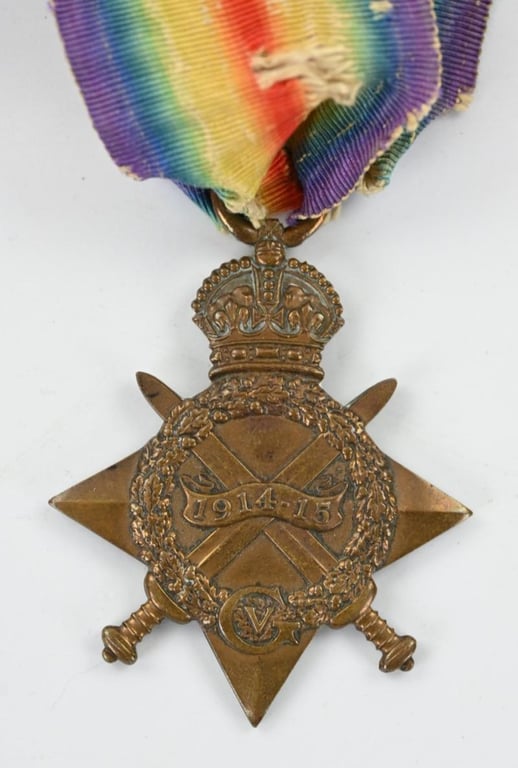 British WW1 Hampshire Regiment 1914-1914 Star PTE J. Churcher