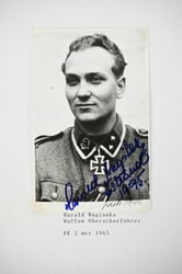 Signature of Waffen-SS KC Recipient 'Harald Nugiseks'