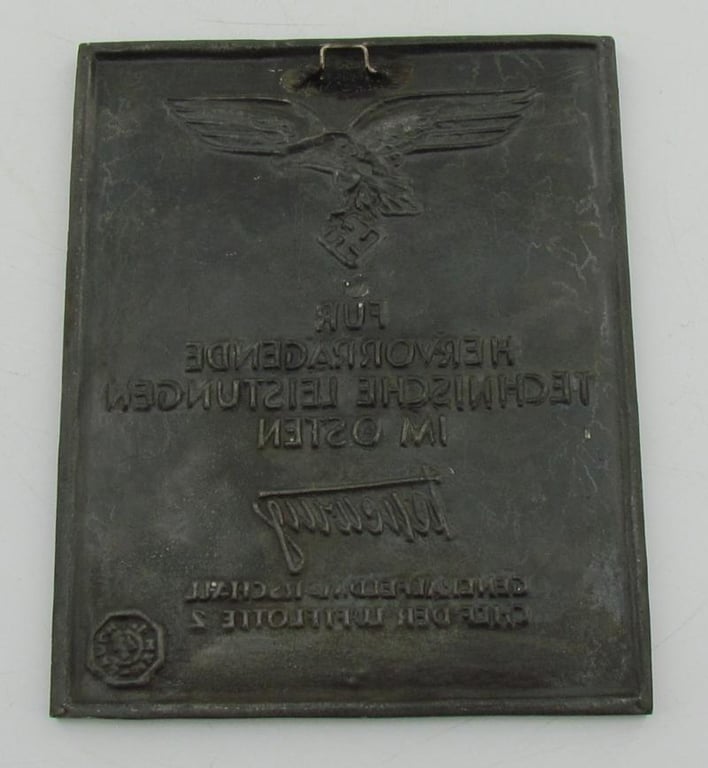 Luftwaffe non-portable award for accomplishments in the East