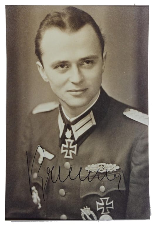 Signature of Wehrmacht Heer KC-OLC Recipient 'Eduard Brunner'