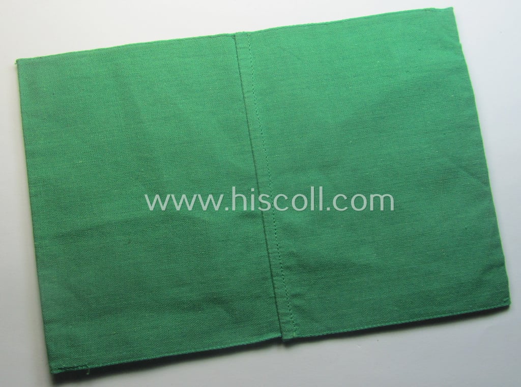 Wehrmacht-related, bright-green-coloured and/or linnen-based armband entitled: 'Feldgendarmerie' (as was specifically intended for usage by the staff of the notorious: 'Feldgendarmerie-Truppen')