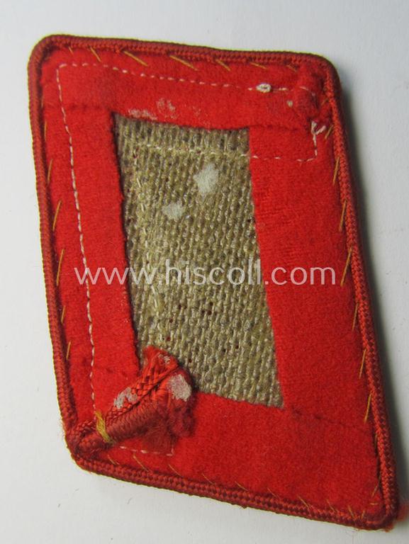 Attractive - albeit single! - N.S.D.A.P.-type collar-patch (ie. 'Kragenspiegel für pol. Leiter') being a piece as intended for usage by an: 'N.S.D.A.P.-Stellenleiter' at 'Gau'-level and that comes in a moderately used ie. worn, condition