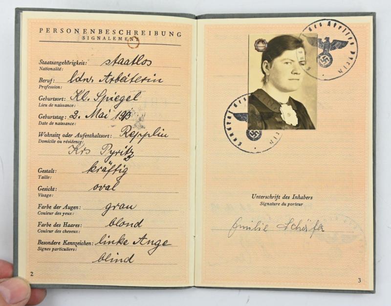 German Third Reich Foreigners Passport