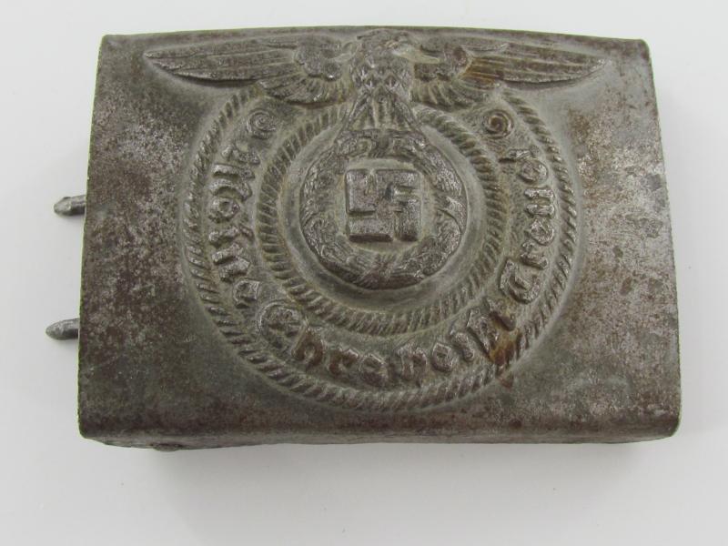 Unmarked Steel Waffen-SS buckle by Overhoff