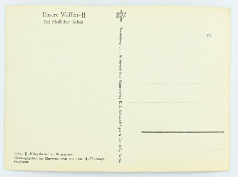 German Waffen-SS Kriegsberichter Postcard 'Unsere Waffen-SS'