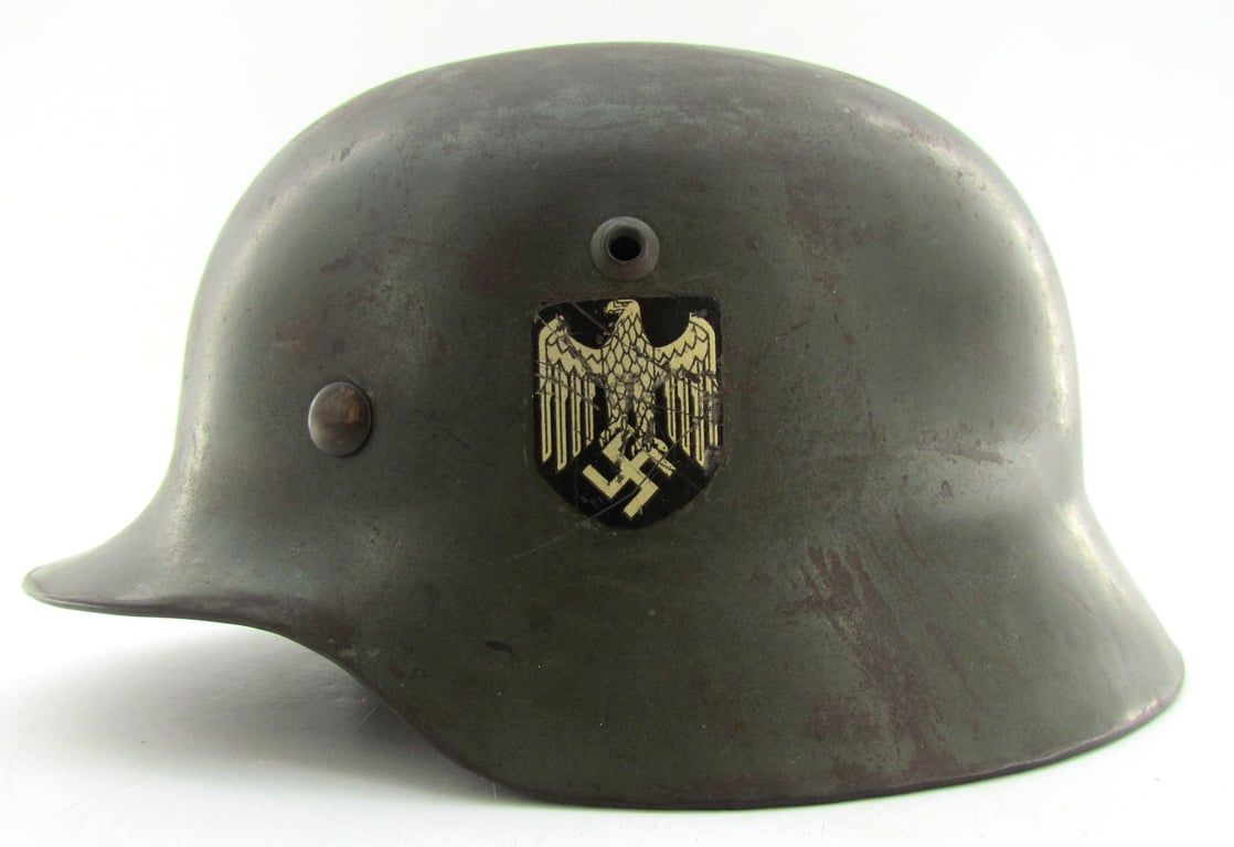 Wehrmacht Heer Untouched M35 Double Decal Helmet – ET68 – 1937 Liner