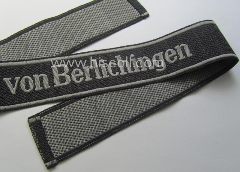 Waffen-SS 1943/44-pattern cuff-title (ie. 'Ärmelstreifen') as executed in typical 'BeVo'-weave-pattern as was intended for a member within the: '17. SS-Panzergrenadier-Division “Götz von Berlichingen”