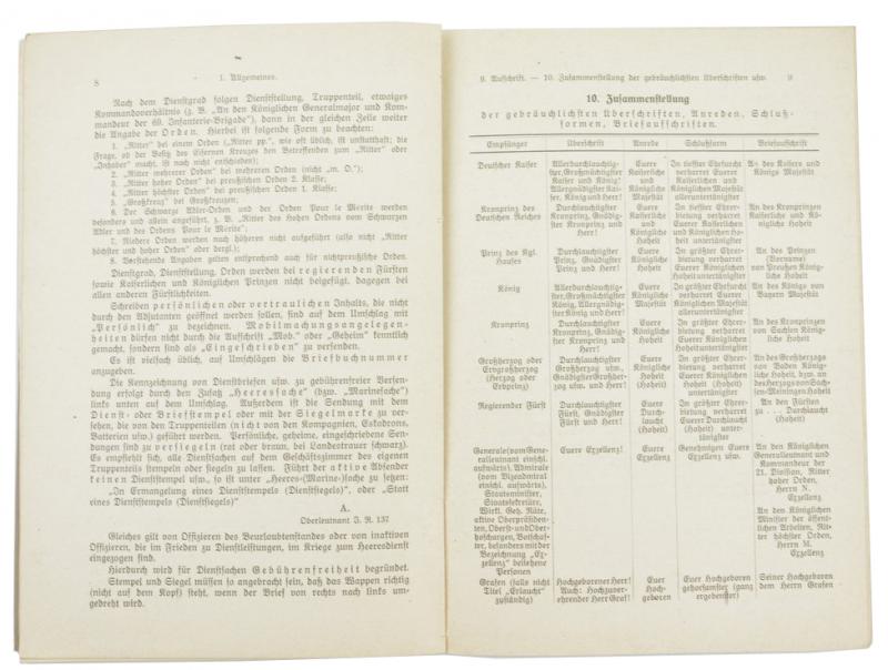 German WW1 Writing Manual for Officers