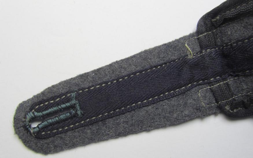 Attractive - albeit regrettably single but nevertheless with certainty rarely encountered - (IMO) NCO-type, so-called: 'Ostvölker' (Luftwaffe-related?) shoulderstrap having the black- ('schwarzer'-) coloured branchcolour