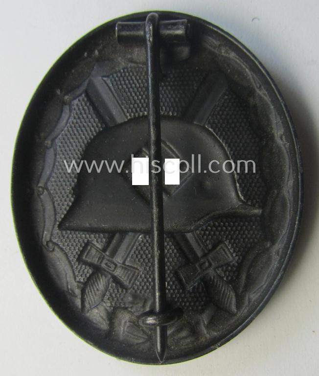 Hardly used- nor worn, black-class wound-badge (or: 'Verwundeten-Abzeichen in Schwarz') being a typical magnetic and/or non-maker-marked example
